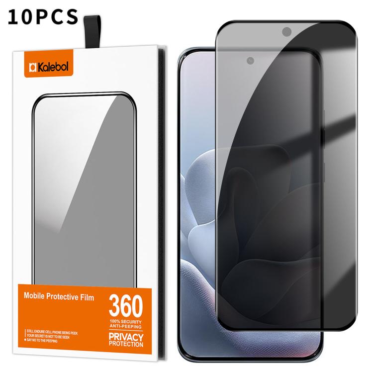 For Motorola Edge 70 Fusion 5G 10pcs Kalebol Curved High-Aluminum Screen-Printed Full-Coverage Anti-Fingerprint Black-Border Privacy Tempered Glass Film