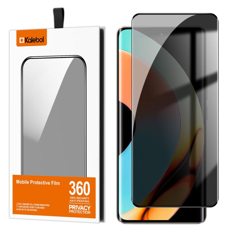 For Realme 10 Pro+ Kalebol Curved High-Aluminum Screen-Printed Full-Coverage Anti-Fingerprint Black-Border Privacy Tempered Glass Film