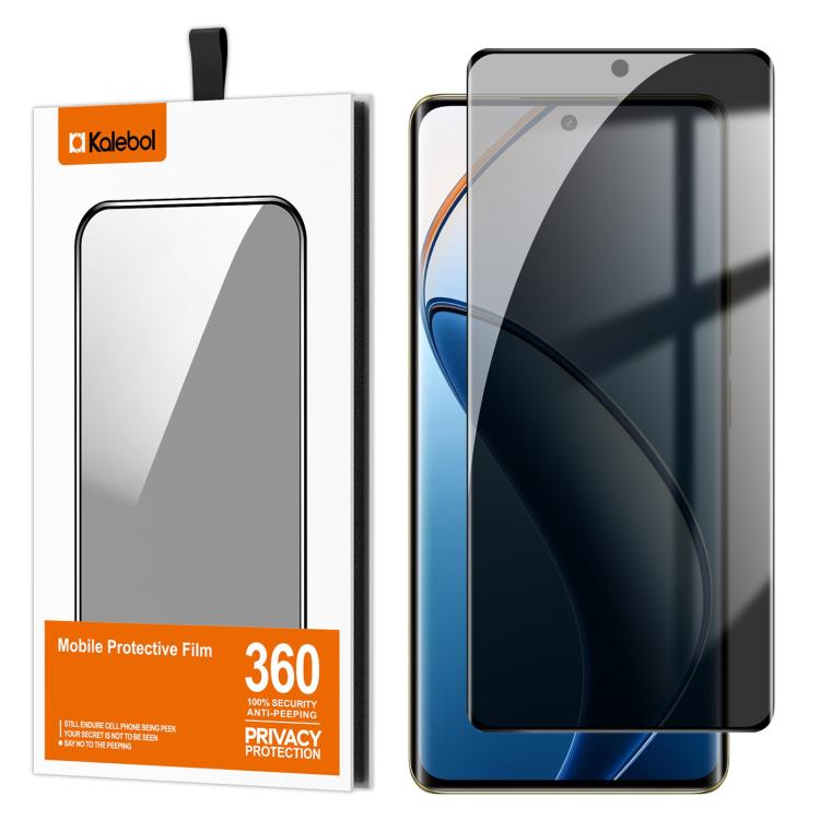 For Realme 12 Pro Kalebol Curved High-Aluminum Screen-Printed Full-Coverage Anti-Fingerprint Black-Border Privacy Tempered Glass Film