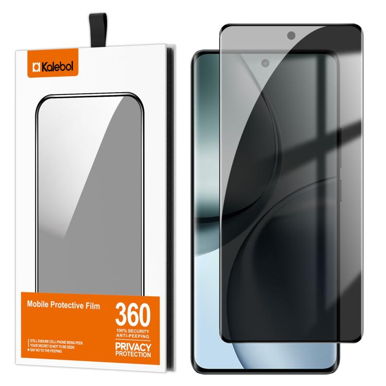 For Realme 14 Pro+ Kalebol Curved High-Aluminum Screen-Printed Full-Coverage Anti-Fingerprint Black-Border Privacy Tempered Glass Film