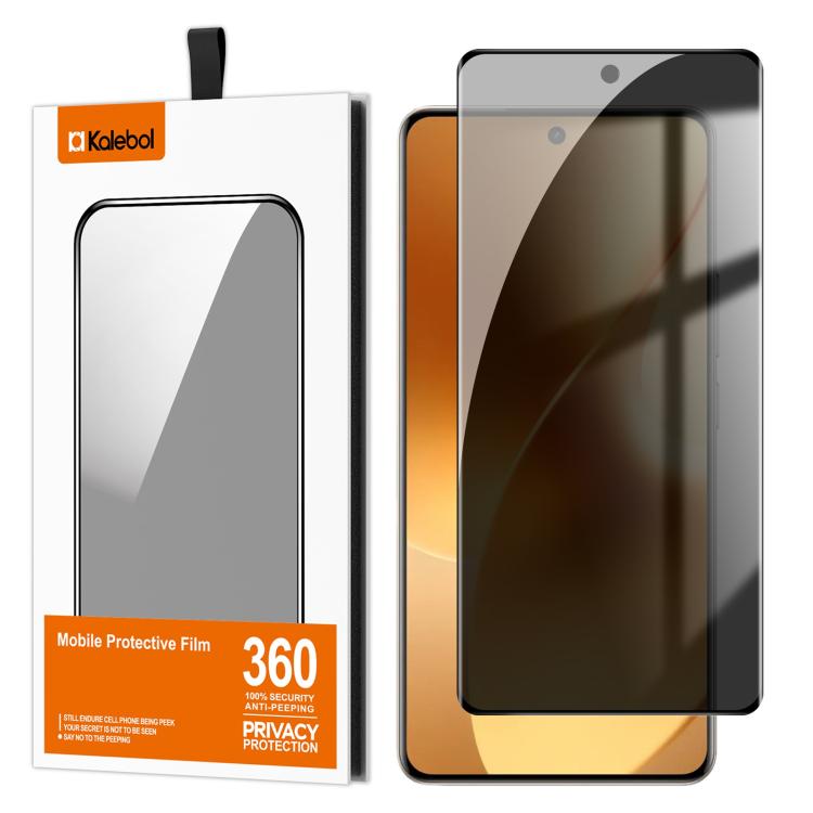 For Realme 15 Pro 5G Kalebol Curved High-Aluminum Screen-Printed Full-Coverage Anti-Fingerprint Black-Border Privacy Tempered Glass Film