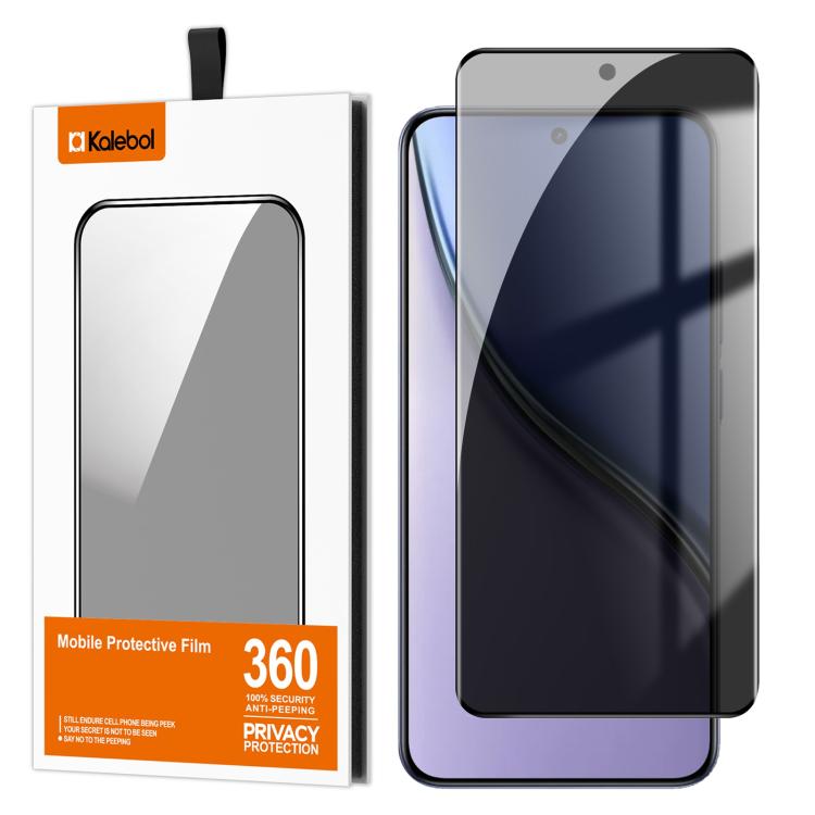For Realme P3 Ultra 5G Kalebol Curved High-Aluminum Screen-Printed Full-Coverage Anti-Fingerprint Black-Border Privacy Tempered Glass Film