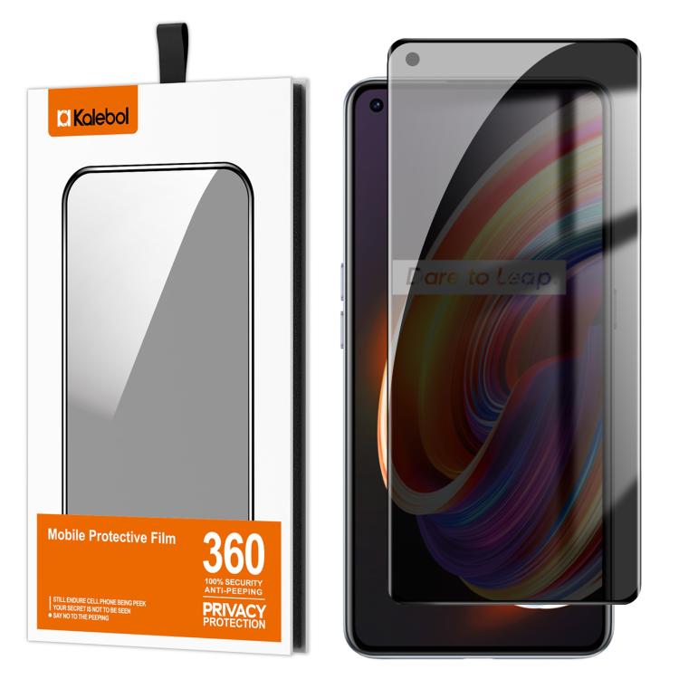 For Realme X7 Pro Kalebol Curved High-Aluminum Screen-Printed Full-Coverage Anti-Fingerprint Black-Border Privacy Tempered Glass Film