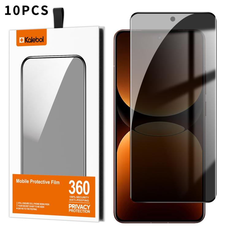 For Realme GT7 Pro 10pcs Kalebol Curved High-Aluminum Screen-Printed Full-Coverage Anti-Fingerprint Black-Border Privacy Tempered Glass Film