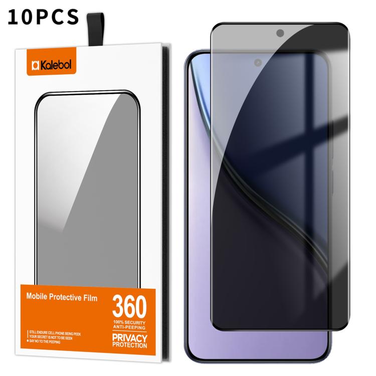 For Realme P3 Ultra 5G 10pcs Kalebol Curved High-Aluminum Screen-Printed Full-Coverage Anti-Fingerprint Black-Border Privacy Tempered Glass Film