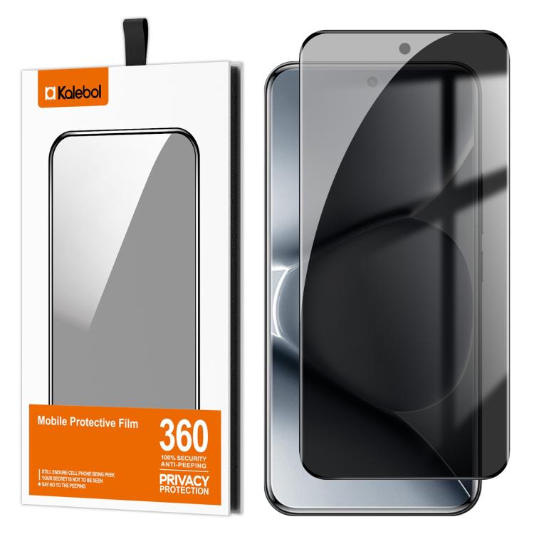 For Redmi Note 15 Pro+ 5G Global 163.3mm Kalebol Curved High-Aluminum Screen-Printed Full-Coverage Anti-Fingerprint Black-Border Privacy Tempered Glass Film