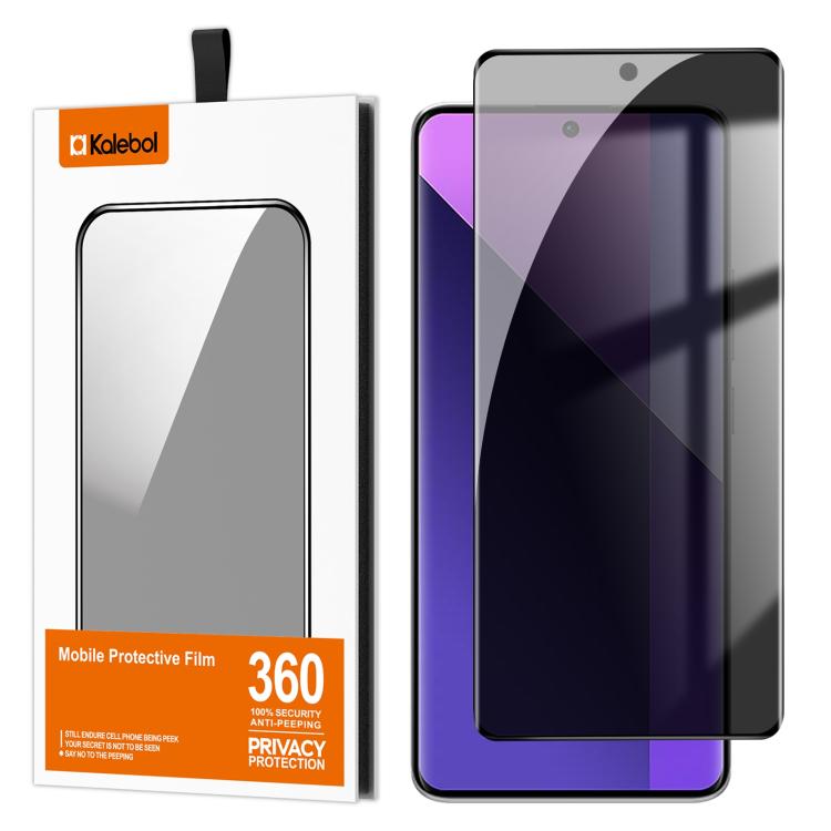 For Redmi Note 13 Pro+ Kalebol Curved High-Aluminum Screen-Printed Full-Coverage Anti-Fingerprint Black-Border Privacy Tempered Glass Film
