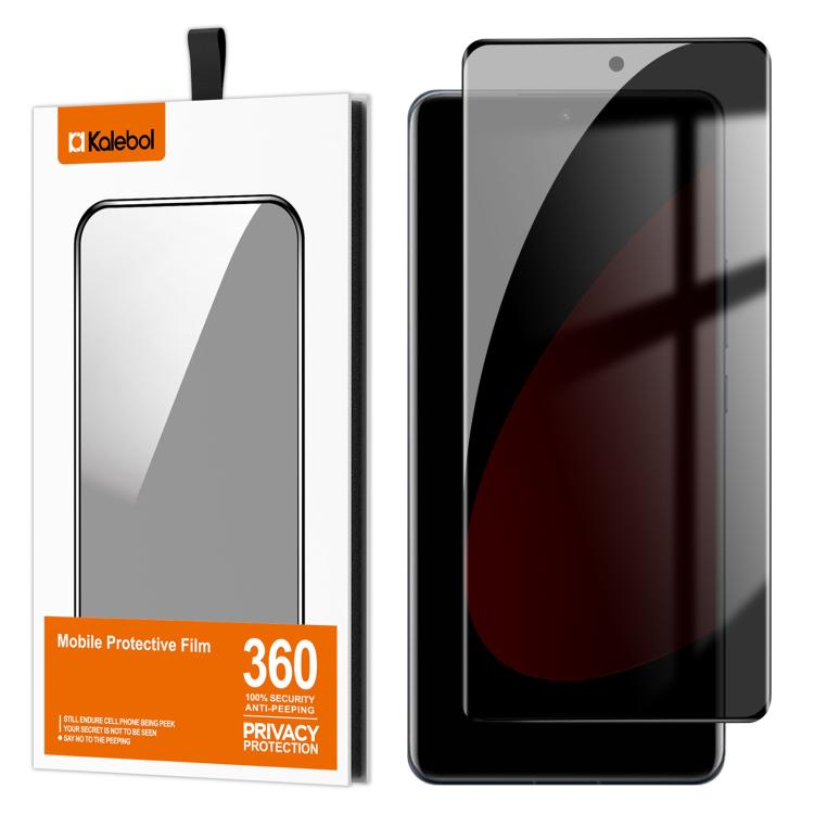 For Xiaomi 12S Pro Kalebol Curved High-Aluminum Screen-Printed Full-Coverage Anti-Fingerprint Black-Border Privacy Tempered Glass Film