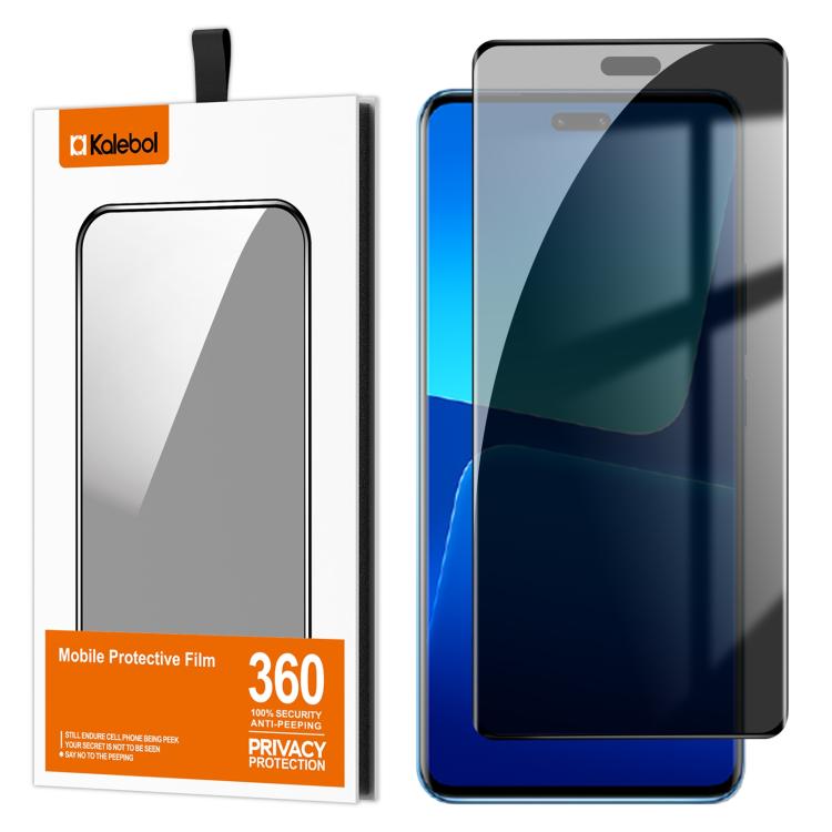 For Xiaomi 13 Lite Kalebol Curved High-Aluminum Screen-Printed Full-Coverage Anti-Fingerprint Black-Border Privacy Tempered Glass Film