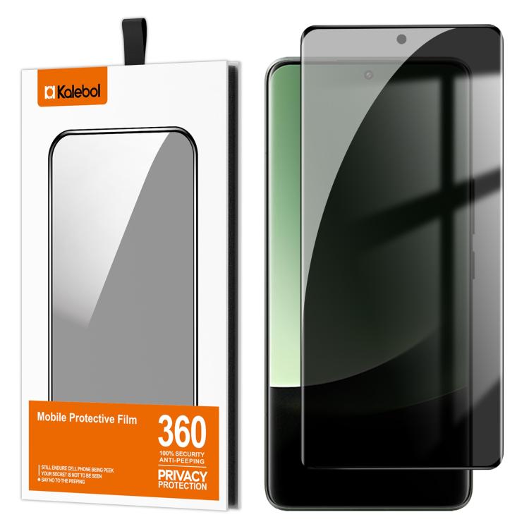 For Xiaomi 13 Ultra Kalebol Curved High-Aluminum Screen-Printed Full-Coverage Anti-Fingerprint Black-Border Privacy Tempered Glass Film