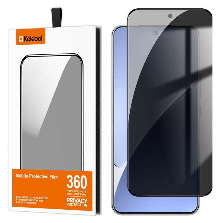 For Xiaomi 15 Pro Kalebol Curved High-Aluminum Screen-Printed Full-Coverage Anti-Fingerprint Black-Border Privacy Tempered Glass Film