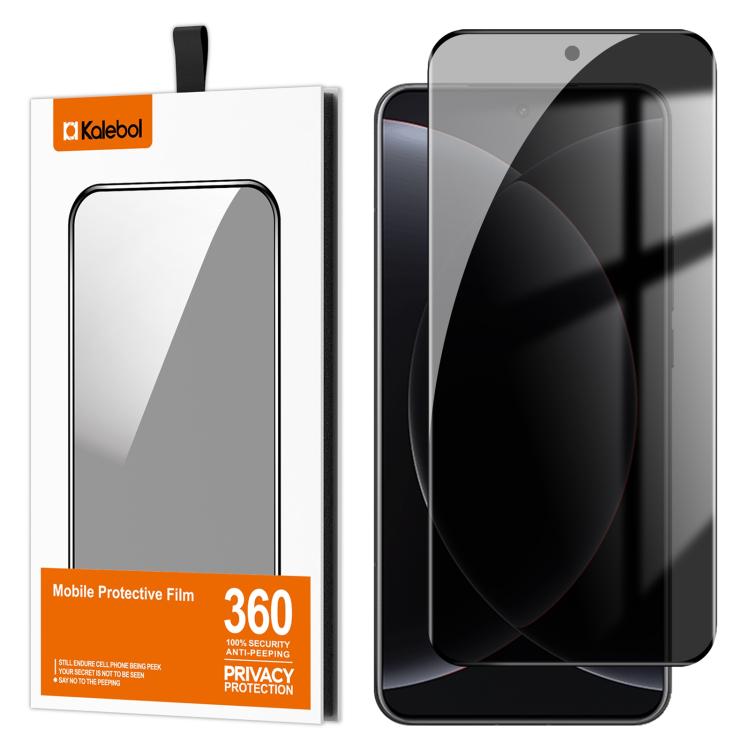 For Xiaomi 15 Ultra Kalebol Curved High-Aluminum Screen-Printed Full-Coverage Anti-Fingerprint Black-Border Privacy Tempered Glass Film