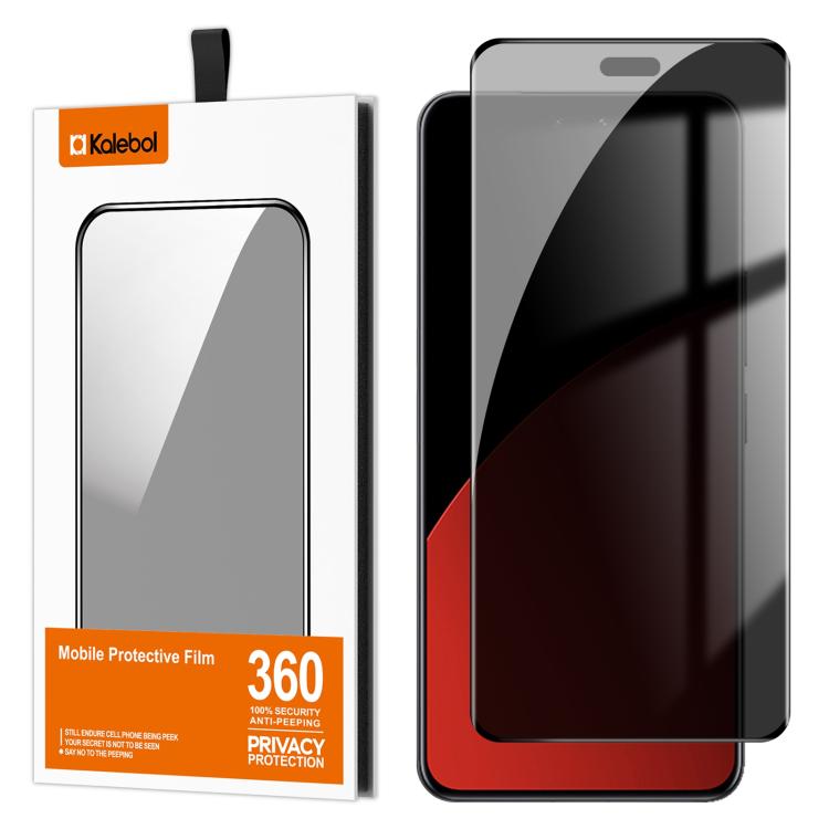 For Xiaomi Civi 4 Pro Kalebol Curved High-Aluminum Screen-Printed Full-Coverage Anti-Fingerprint Black-Border Privacy Tempered Glass Film