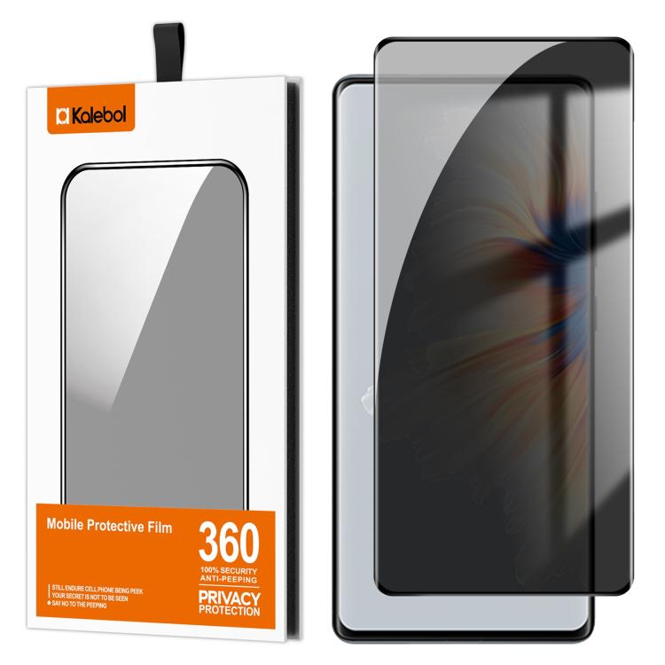 For Xiaomi Mix 4 Kalebol Curved High-Aluminum Screen-Printed Full-Coverage Anti-Fingerprint Black-Border Privacy Tempered Glass Film