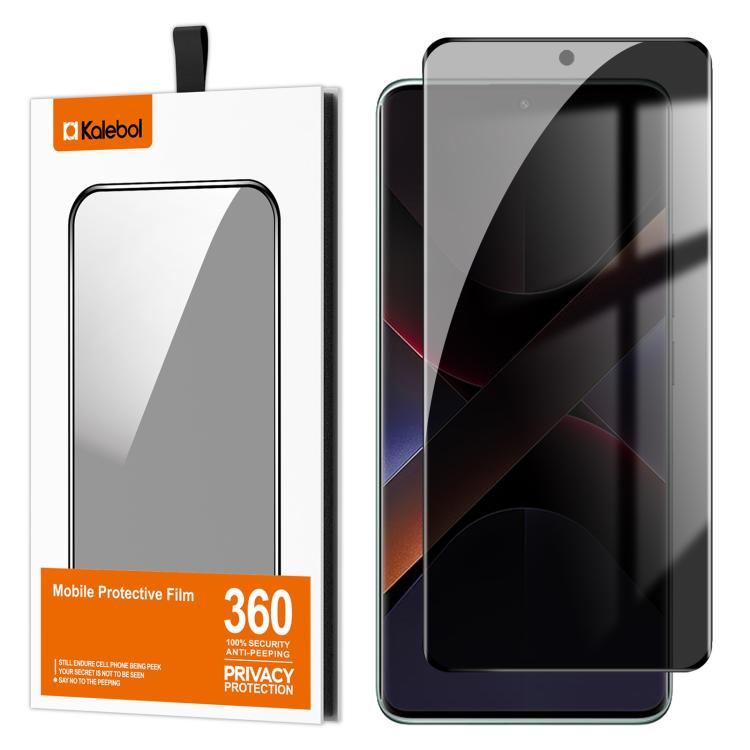 For Xiaomi Poco X7 Kalebol Curved High-Aluminum Screen-Printed Full-Coverage Anti-Fingerprint Black-Border Privacy Tempered Glass Film