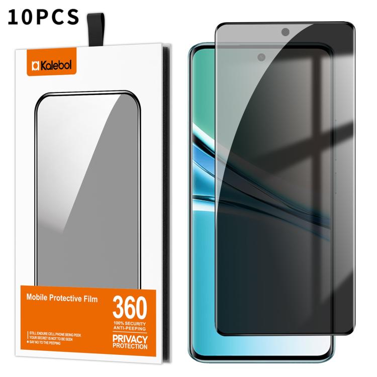 For Redmi Note 15 5G Global 164mm 10pcs Kalebol Curved High-Aluminum Screen-Printed Full-Coverage Anti-Fingerprint Black-Border Privacy Tempered Glass Film