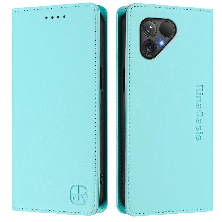 For Fairphone 5 RC01 Dual-Folded Magnetic Suction RFID Leather Phone Case