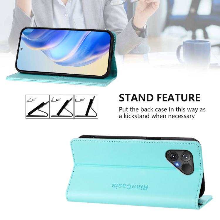 For Fairphone 5 RC01 Dual-Folded Magnetic Suction RFID Leather Phone Case