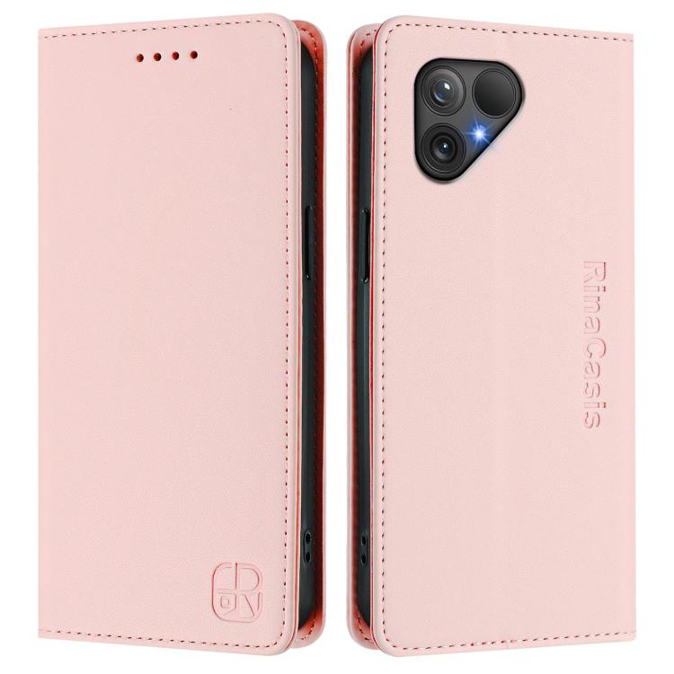 For Fairphone 5 RC01 Dual-Folded Magnetic Suction RFID Leather Phone Case