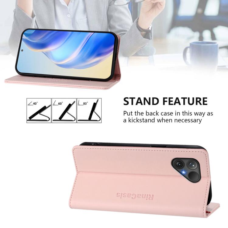 For Fairphone 5 RC01 Dual-Folded Magnetic Suction RFID Leather Phone Case