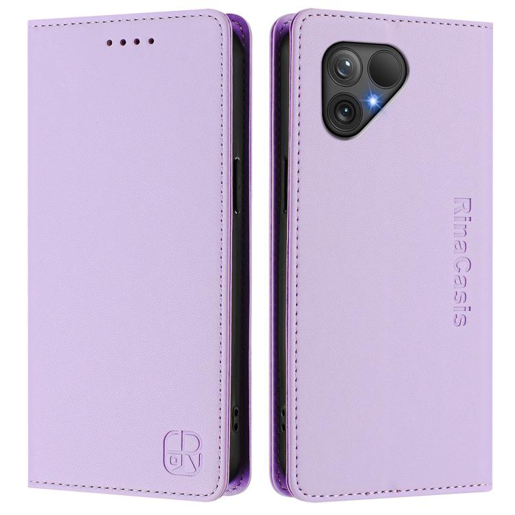 For Fairphone 5 RC01 Dual-Folded Magnetic Suction RFID Leather Phone Case