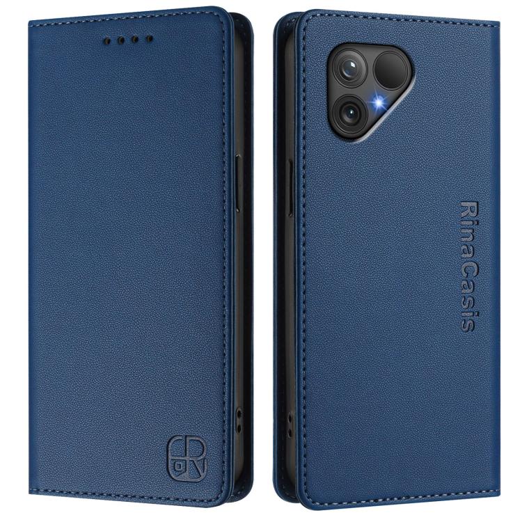 For Fairphone 5 RC01 Dual-Folded Magnetic Suction RFID Leather Phone Case