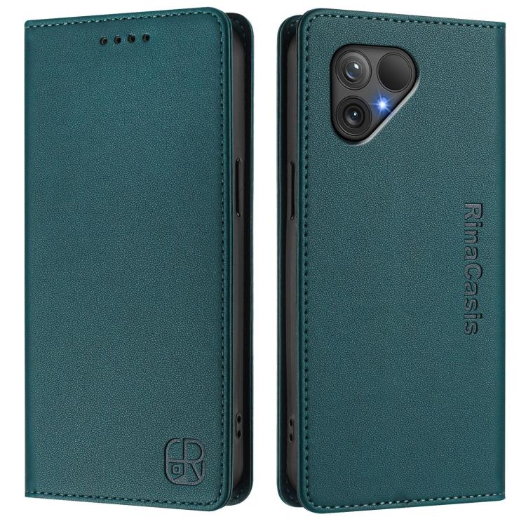 For Fairphone 5 RC01 Dual-Folded Magnetic Suction RFID Leather Phone Case