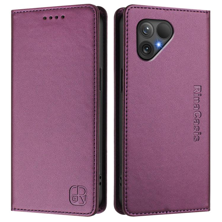 For Fairphone 5 RC01 Dual-Folded Magnetic Suction RFID Leather Phone Case