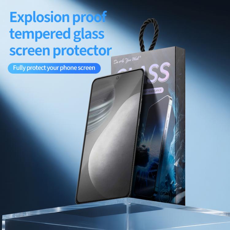 For vivo iQOO 7 Do As You Wish Silk Screen Printed HD Tempered Glass Film - Black