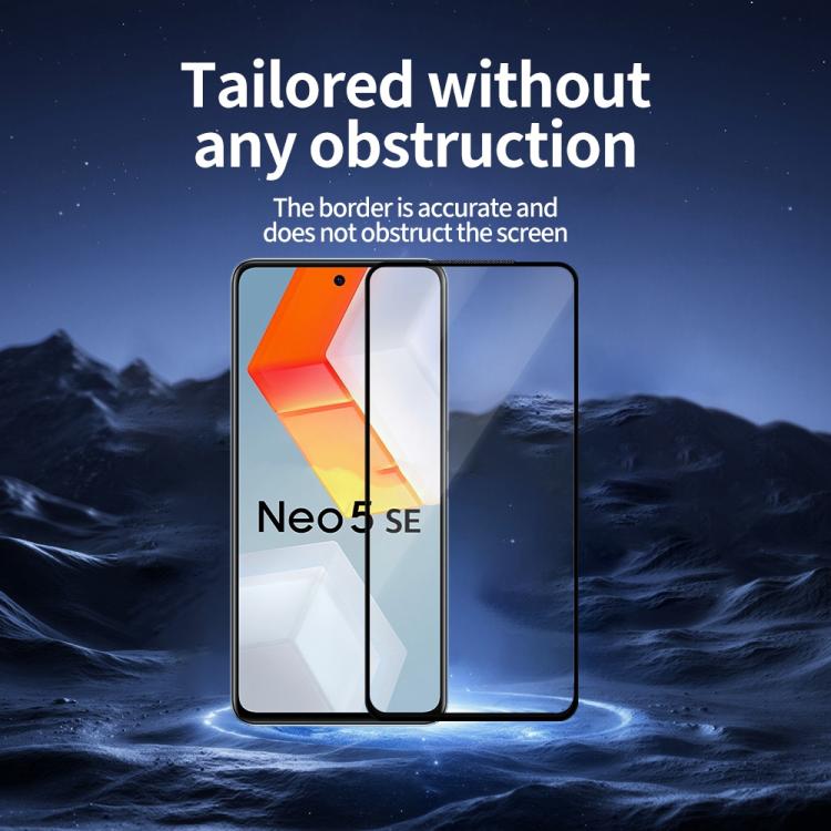 For vivo iQOO Neo5 SE Do As You Wish Silk Screen Printed HD Tempered Glass Film - Black