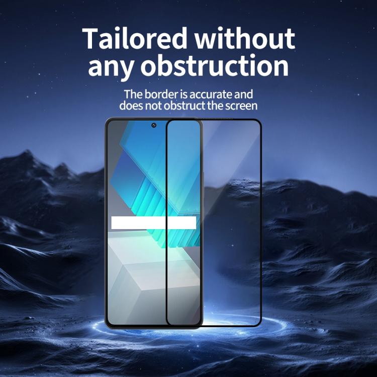 For vivo iQOO Neo7 SE Do As You Wish Silk Screen Printed HD Tempered Glass Film - Black