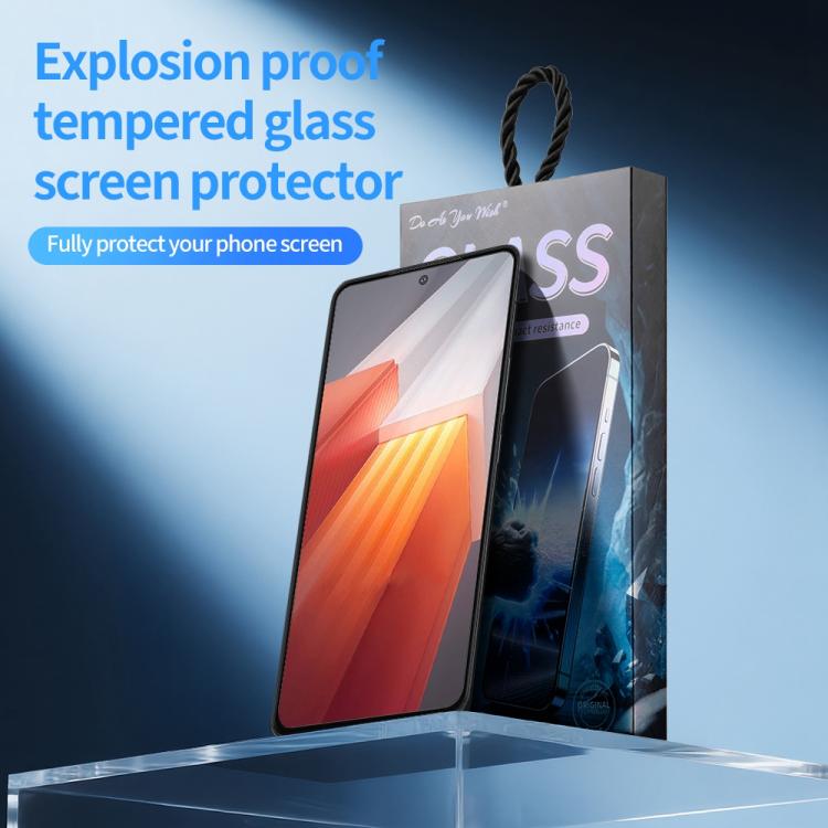 For vivo iQOO Neo8 Do As You Wish Silk Screen Printed HD Tempered Glass Film - Black