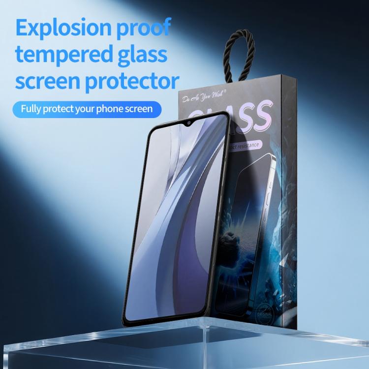 For vivo iQOO Z3 5G Do As You Wish Silk Screen Printed HD Tempered Glass Film - Black