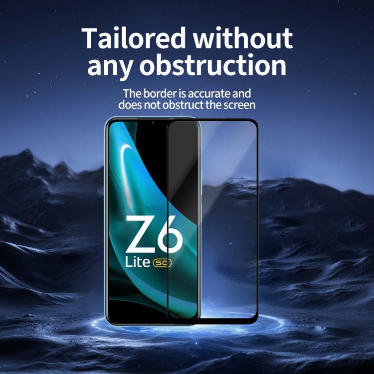 For vivo iQOO Z6 Lite Do As You Wish Silk Screen Printed HD Tempered Glass Film - Black