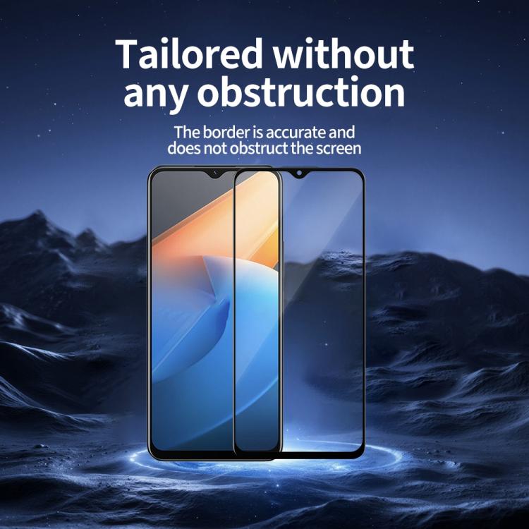 For vivo iQOO Z6x Do As You Wish Silk Screen Printed HD Tempered Glass Film - Black