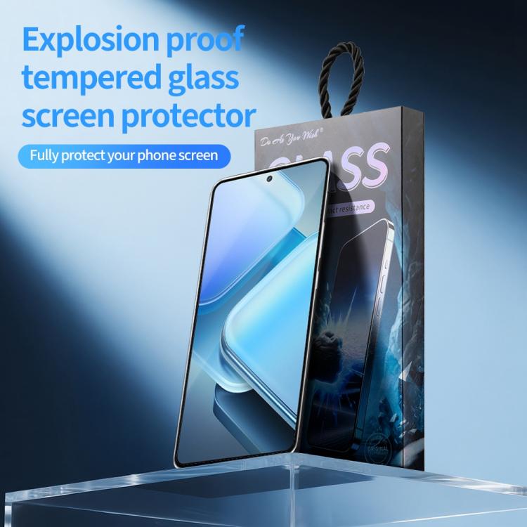 For vivo iQOO Z9 Turbo Do As You Wish Silk Screen Printed HD Tempered Glass Film - Black