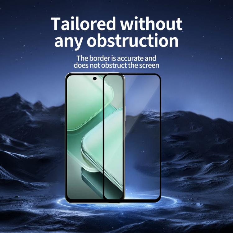 For vivo iQOO Z9x 5G Do As You Wish Silk Screen Printed HD Tempered Glass Film - Black