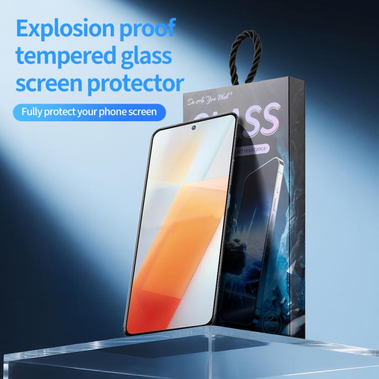 For vivo iQOO 8 5pcs / Pack Do As You Wish Silk Screen Printed HD Tempered Glass Film - Black