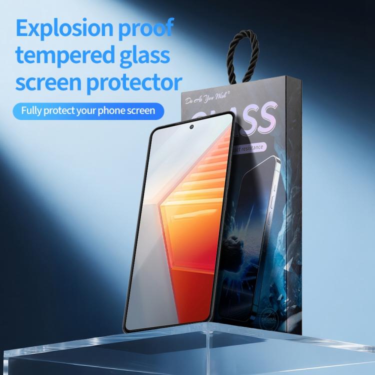For vivo iQOO 10 5pcs / Pack Do As You Wish Silk Screen Printed HD Tempered Glass Film - Black