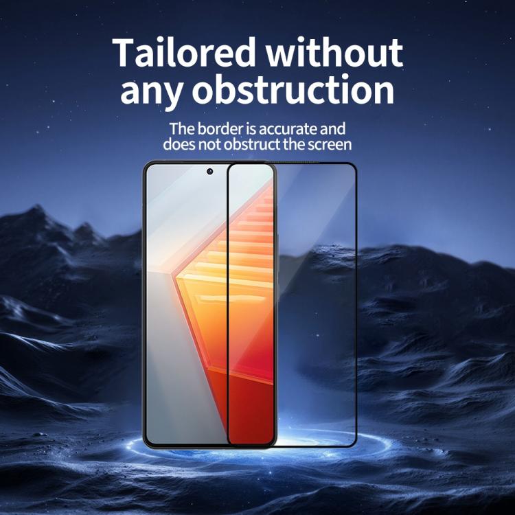 For vivo iQOO 10 5pcs / Pack Do As You Wish Silk Screen Printed HD Tempered Glass Film - Black