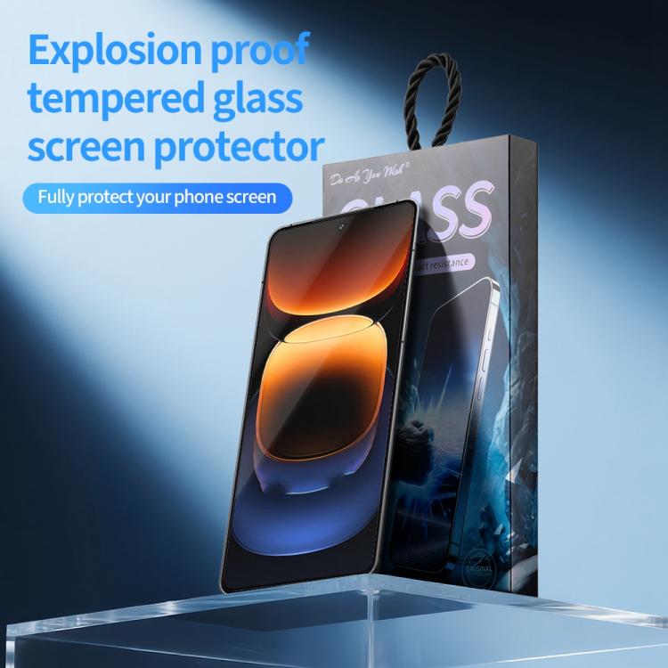 For vivo iQOO 12 5pcs / Pack Do As You Wish Silk Screen Printed HD Tempered Glass Film - Black