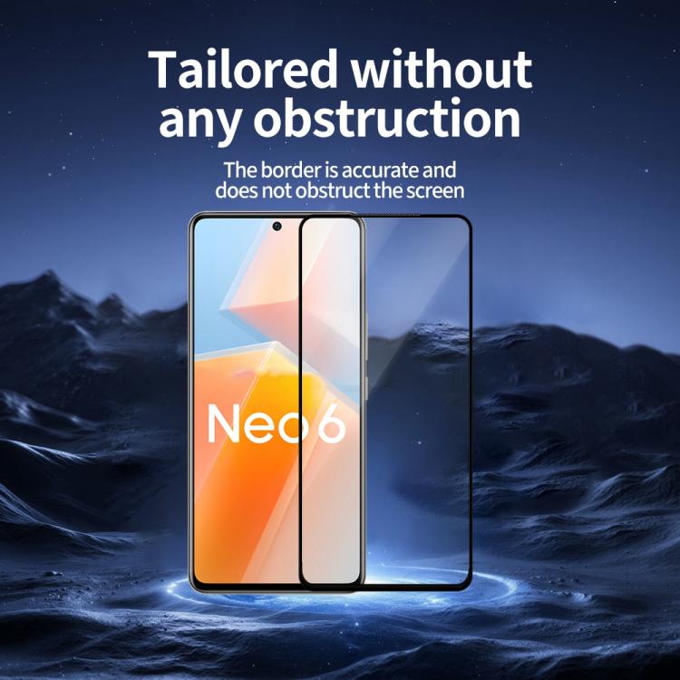 For vivo iQOO Neo6 5pcs / Pack Do As You Wish Silk Screen Printed HD Tempered Glass Film - Black
