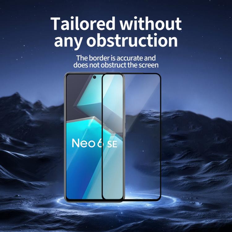 For vivo iQOO Neo6 SE 5pcs / Pack Do As You Wish Silk Screen Printed HD Tempered Glass Film - Black