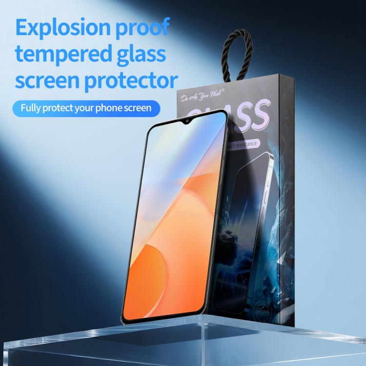 For vivo iQOO Z5x 5pcs / Pack Do As You Wish Silk Screen Printed HD Tempered Glass Film - Black
