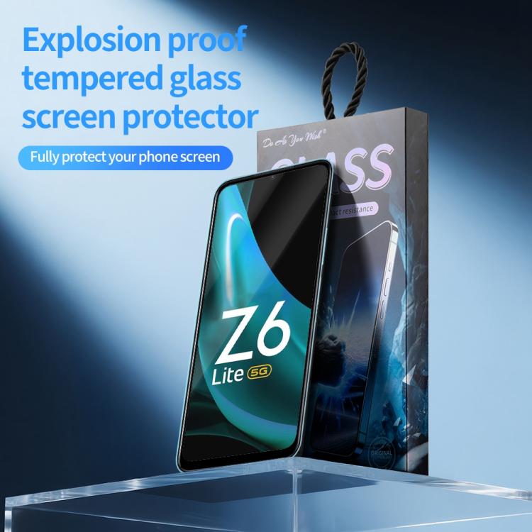 For vivo iQOO Z6 Lite 5pcs / Pack Do As You Wish Silk Screen Printed HD Tempered Glass Film - Black