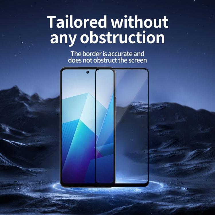 For vivo iQOO Z7x 5pcs / Pack Do As You Wish Silk Screen Printed HD Tempered Glass Film - Black