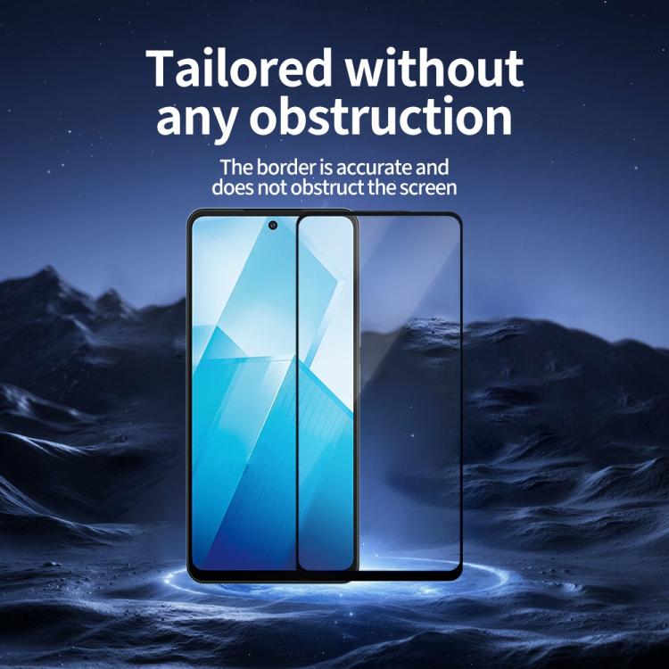For vivo iQOO Z8x 5pcs / Pack Do As You Wish Silk Screen Printed HD Tempered Glass Film - Black