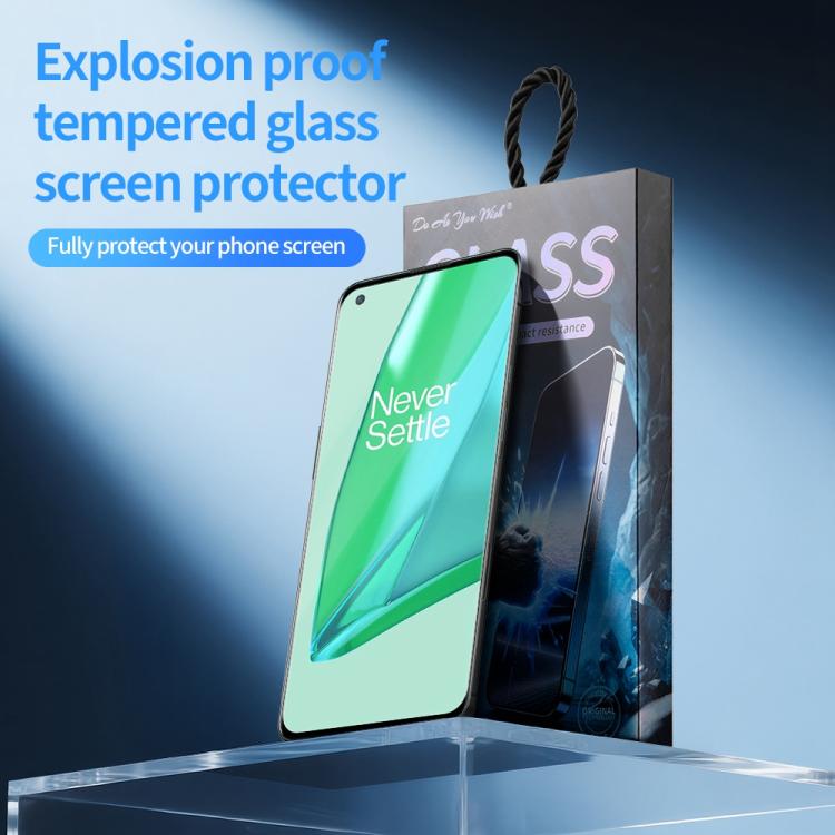 For OnePlus 9 / 9R Do As You Wish Silk Screen Printed HD Tempered Glass Film - Black