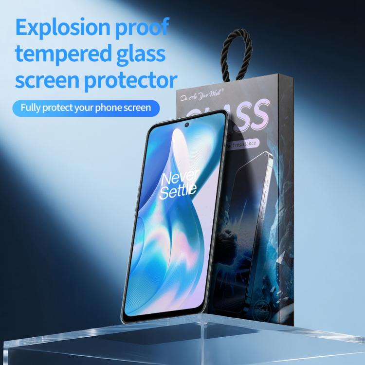 For OnePlus Ace Do As You Wish Silk Screen Printed HD Tempered Glass Film - Black