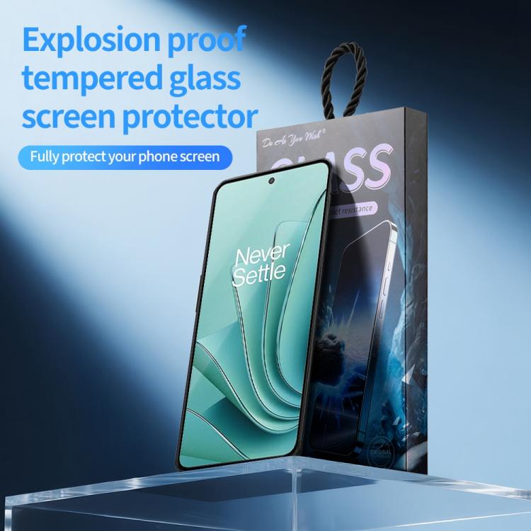 For OnePlus Ace 2V Do As You Wish Silk Screen Printed HD Tempered Glass Film - Black